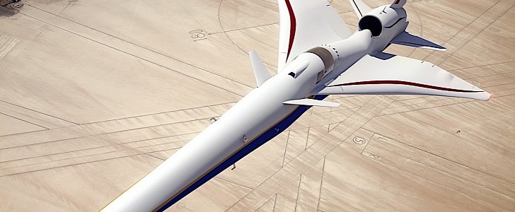 Lockheed Martin X-59 Quiet Supersonic Airplane rendering