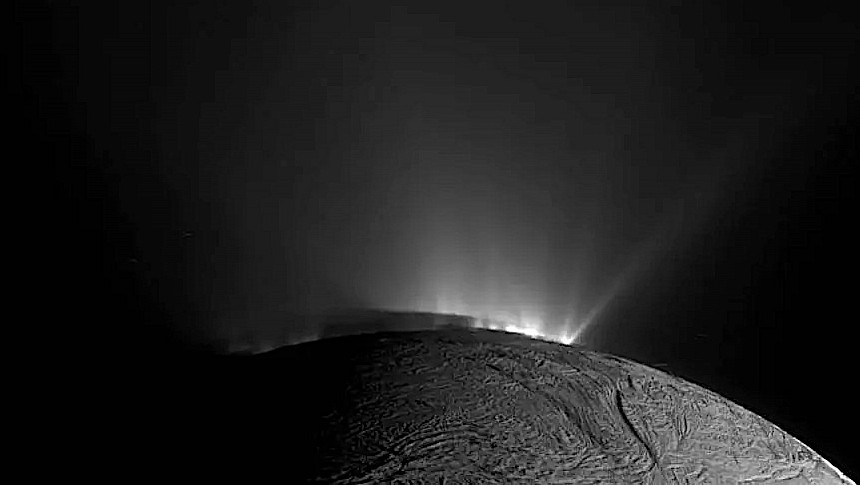 View from Enceladus as seen from Cassini