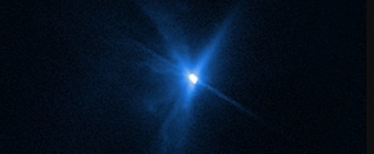 Dimorphos after DART impact as seen by Hubble