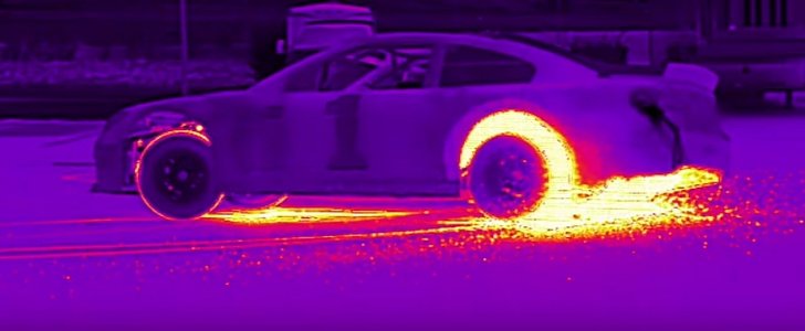 NASCAR Donuts in Infrared Slow Motion