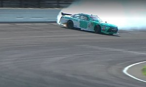 NASCAR's Erik Jones Drifts through Indy's Turn 1 at 180 MPH, Avoids Brutal Crash