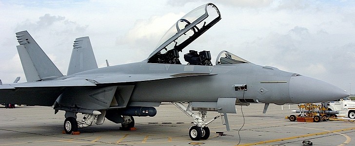 U.S. Navy F/A-18 Super Hornet with Litening targeting pod