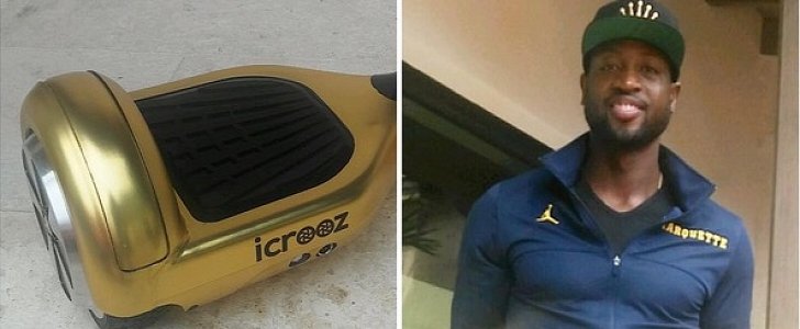 NBA Star Dwyane Wade with his custom scooter