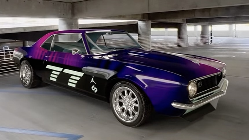 Luka Doncic got his 1968 Chevrolet Camaro wrapped in purple and pink