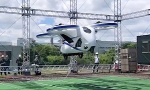 NEC Is Working on a Flying Car, and Here It Is Taking Off in a Cage