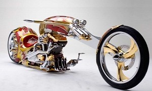 Nehmesis, the Yamaha Road Star Chopper Dripping in Gold and Shamelessness