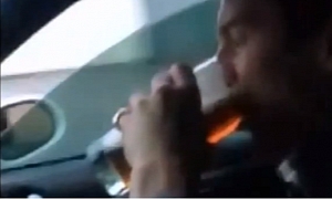 Neknominator Downs Beer While Drifting a CLK 63 AMG Black Series