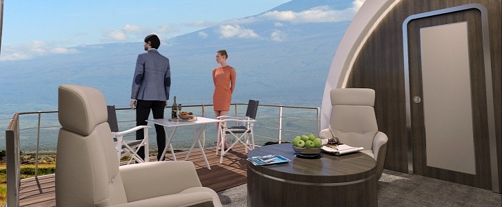 The Explorer concept features a large retractable veranda, for stunning views