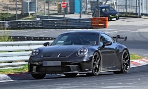 New 2021 Porsche 911 GT3 Shows "Carrera RSR" Front Intake, Swan Neck Wing