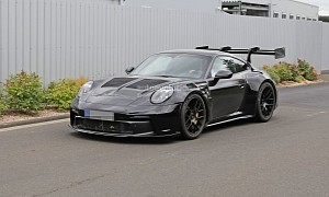 New 992 Porsche 911 GT3 RS Spotted in Traffic, the Wing Game Is Insane