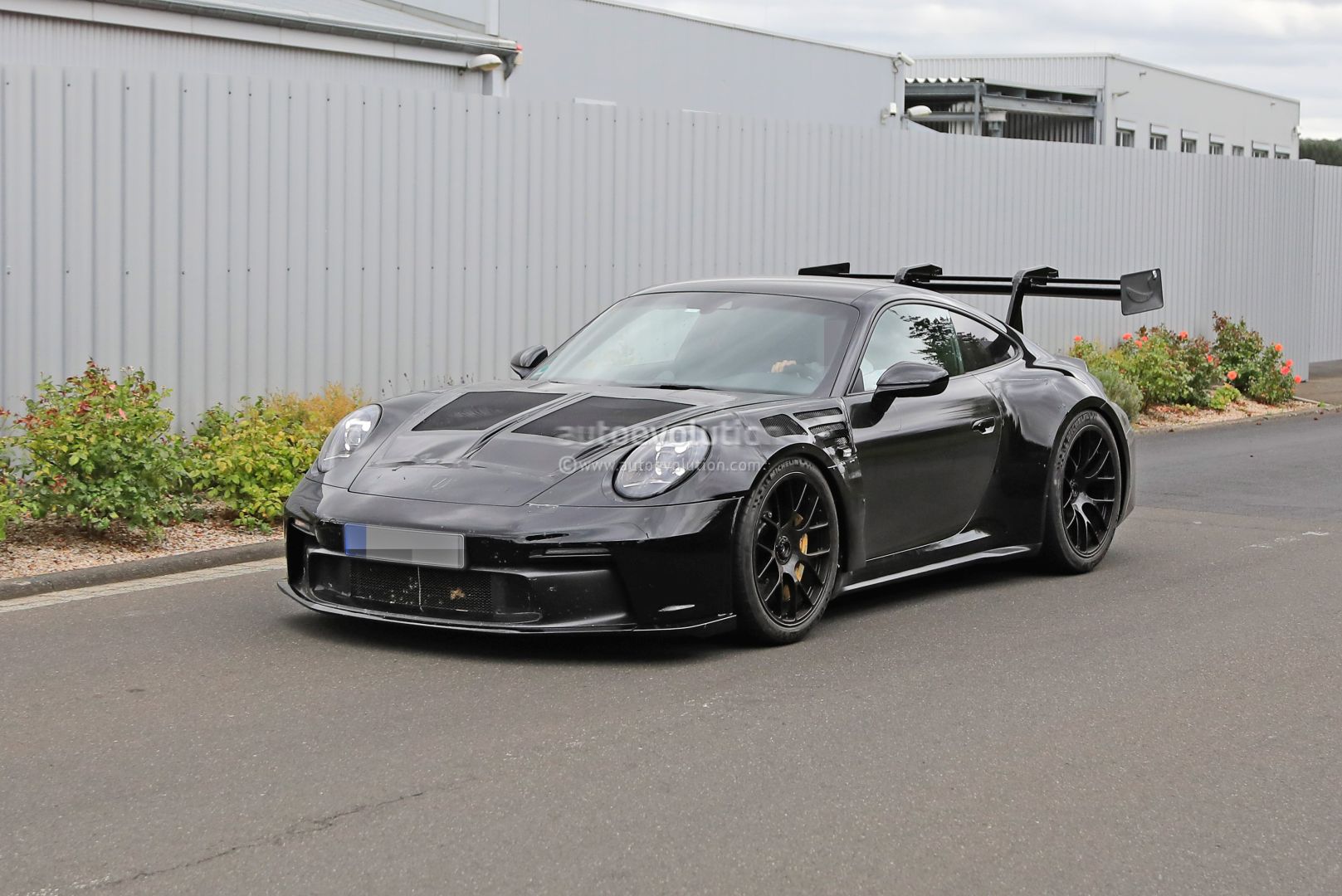 New 992 Porsche 911 GT3 RS Spotted in Traffic, the Wing Game Is Insane.