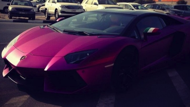 Al-Tahni Lamborghini Aventador in Wrapped in Purple