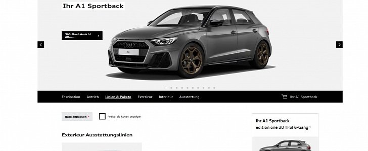New Audi A1 Configurator Launched, Only Has 1-Liter Engine