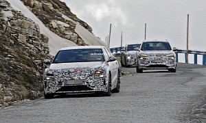 New Audi A6 e-tron Sedan Spied Together With Q6 e-tron SUV