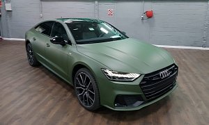 New Audi A7 Gets First Wrap and It's Matte Army Green
