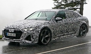 New Audi RS 7 Sedan Gunning for the BMW M5, Possible Mule Caught Testing With Plug-In Tech