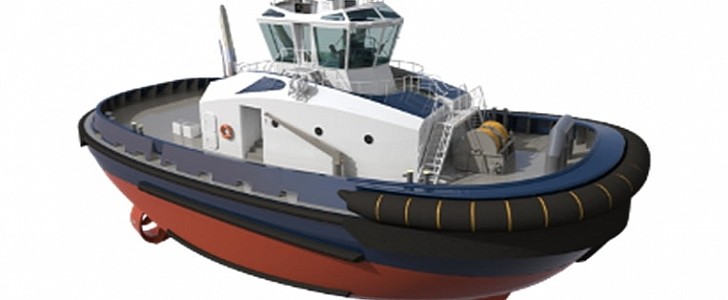 Rendering of the new ElectRA 3000-H battery hybrid tugboat design