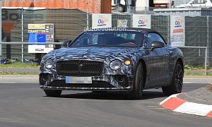 Spyshots: 2019 Bentley Continental GTC Shows Cool Camo at the Nurburgring