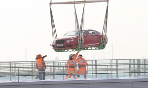 New Bentley Continental V8 Goes Flying over Munich
