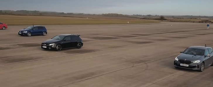 New BMW M135i Drag Races AMG A35 and Golf R With Surprising Results
