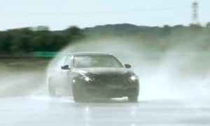 New BMW M5 Goes Sideways on a Skid Pad, Burns Some Rubber
