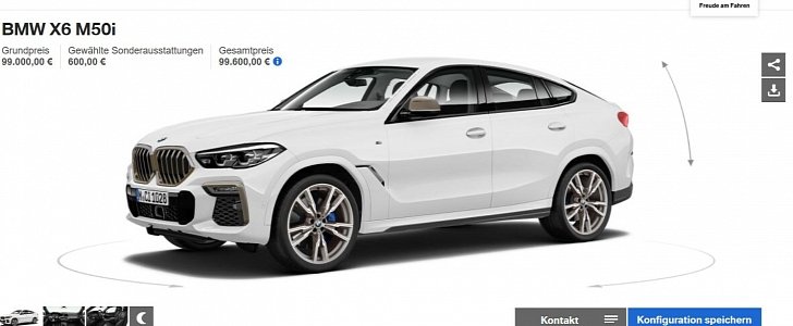 New BMW X6 M50i Starts from €99,600, Glowing Grille Costs €500
