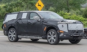 New Cadillac Escalade IQ and Lyriq-Inspired Family Crossover Spied Testing at MPG