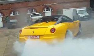 New Ferrari 599 SA APERTA Does Burnout