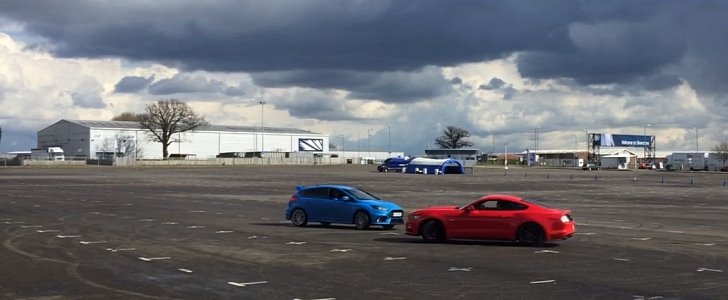 New Ford Focus RS vs. Mustang Drift Battle