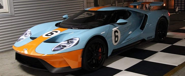 Ford GT finished in Gulf Oil livery