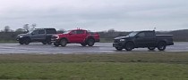 New Ford Ranger Raptor Drag Races Tuned Mercedes X-Class and VW Amarok, Loses Every Time