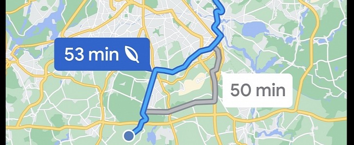 Fuel-saving routes in Google Maps