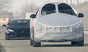 New Lamborghini Urus PHEV Spied Testing With Rather Weird Camouflage