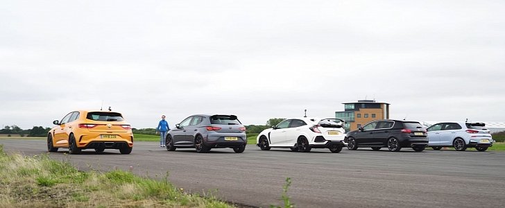 New Megane RS Disappoints in Drag Race Against i30 N, Civic Type R, and Cupra R