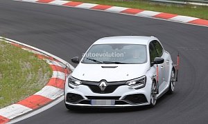 2019 Megane RS Trophy Spied at the Nurburgring With Vented Hood, No Rear Seats