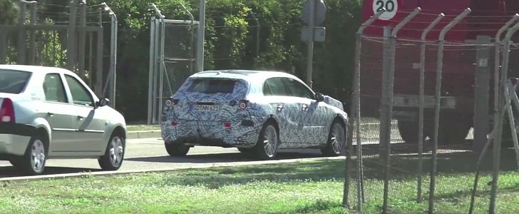 New Mercedes A-Class Looks Low and Wide While Testing in Spain