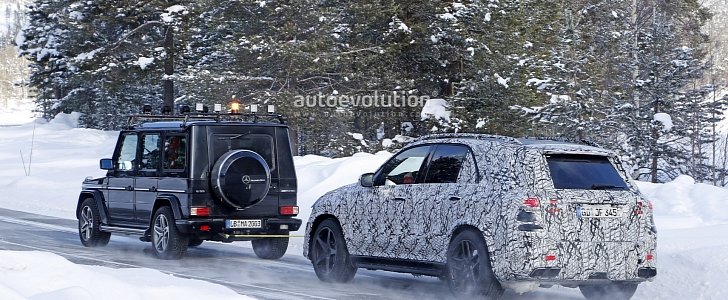 New Mercedes-AMG GLE 63 Spied Getting Towed by Old G-Class