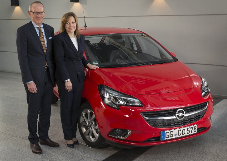 GM CEO Mary Barra and Opel Group CEO Dr. Karl-Thomas Neumann in front of the new Corsa