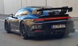 New Porsche 911 GT3 (992) Spotted on Autobahn, Looks Like a Racecar