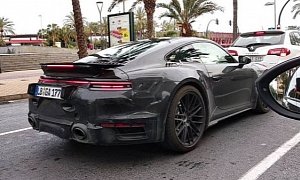 New Porsche 911 Turbo (992) Spotted in Traffic, Shows Wider Rear End