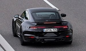 New Porsche 911 Turbo (992) Spotted on Autobahn, Shows Wide Posterior
