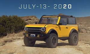 New Rendering of 2021 Ford Bronco Two-Door Looks Amazing in Cyber Orange