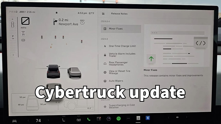 Cybertruck software update brings Auto Wipers, Trailer Alarm, and more
