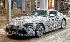 New Toyota Supra Spied Up Close while Visiting a Gas Station in Germany