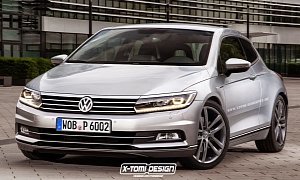 New Volkswagen Scirocco Creatively Imagined with 2015 Passat Headlights and Exhaust