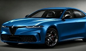 Next-Gen Alfa Romeo Giulia Unofficially Dresses Up as a Ritzy Electric Saloon