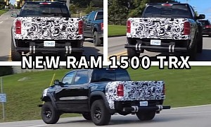 Next-Gen Ram 1500 TRX Mule Spied in Detroit, Doesn't Sound Like a V8-Powered Super Truck