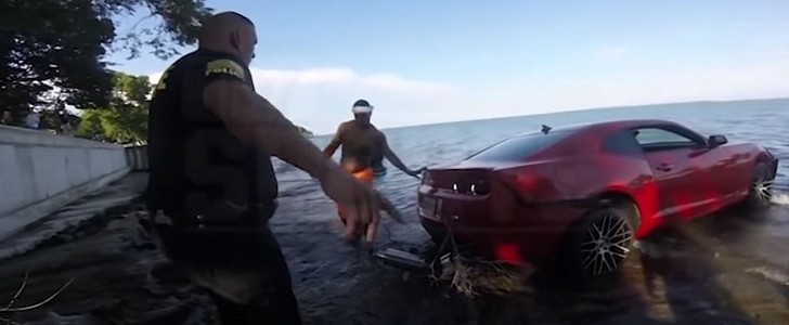 NFL rookie Jermiah Braswell drunkenly put his Chevrolet Camaro into Lake Erie