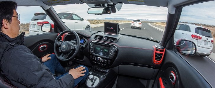 Kia Soul EV Autonomous Vehicle Driving