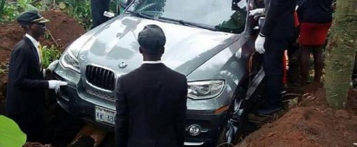 Nigerian man buries his father in a new BMW X5